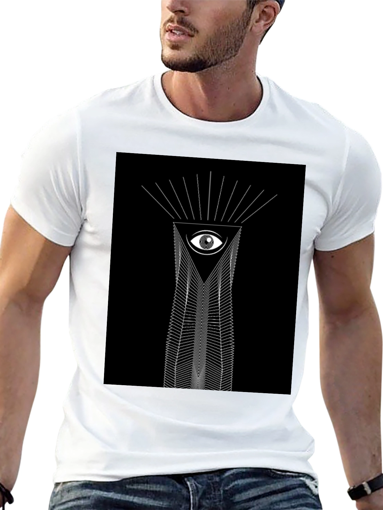 Camiseta Negra Ojo Geométrico