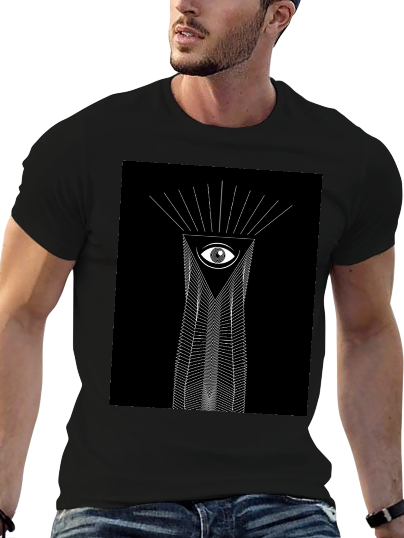 Camiseta Negra Ojo Geométrico