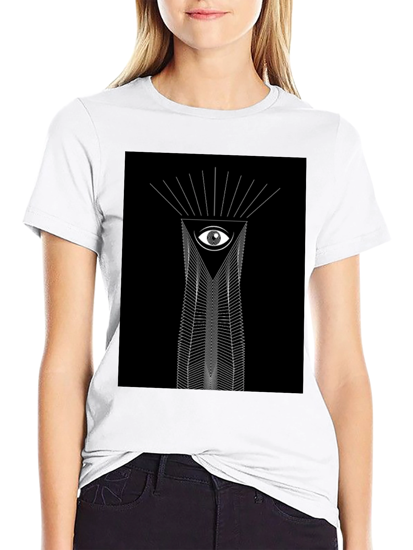 Camiseta Negra Ojo Geométrico