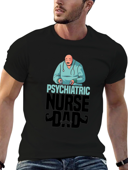Camiseta Negra: Papá Enfermero Psiquiátrico