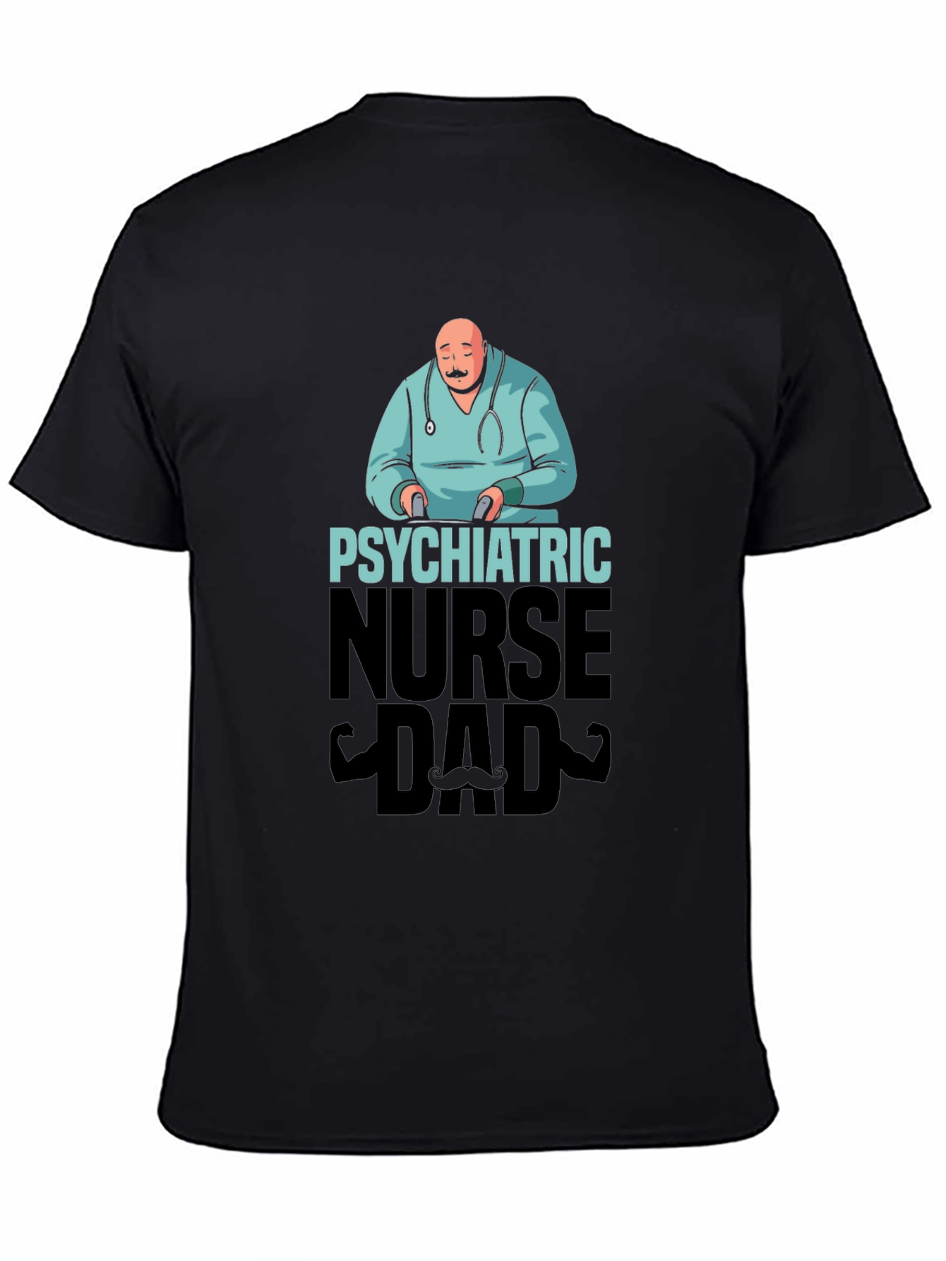 Camiseta Negra: Papá Enfermero Psiquiátrico