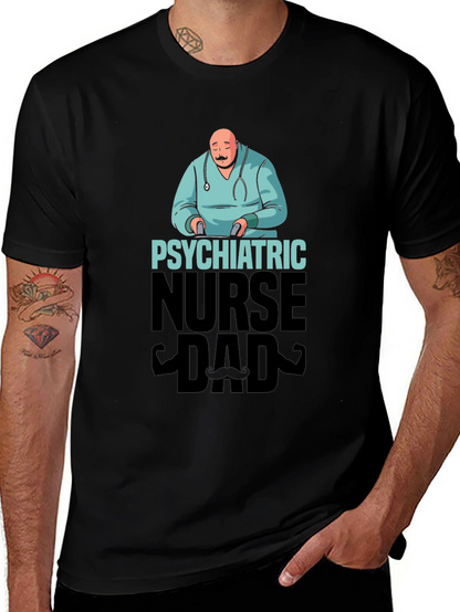 Camiseta Negra: Papá Enfermero Psiquiátrico