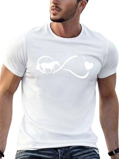 Camiseta Negra con Diseño de Caballo Infinito