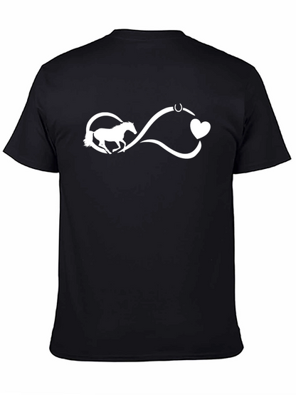 Camiseta Negra con Diseño de Caballo Infinito