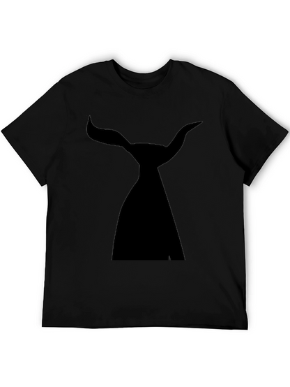 Camiseta Negra con Diseño de Cuernos