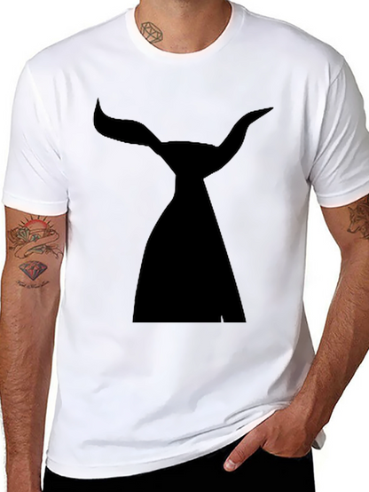 Camiseta Negra con Diseño de Cuernos