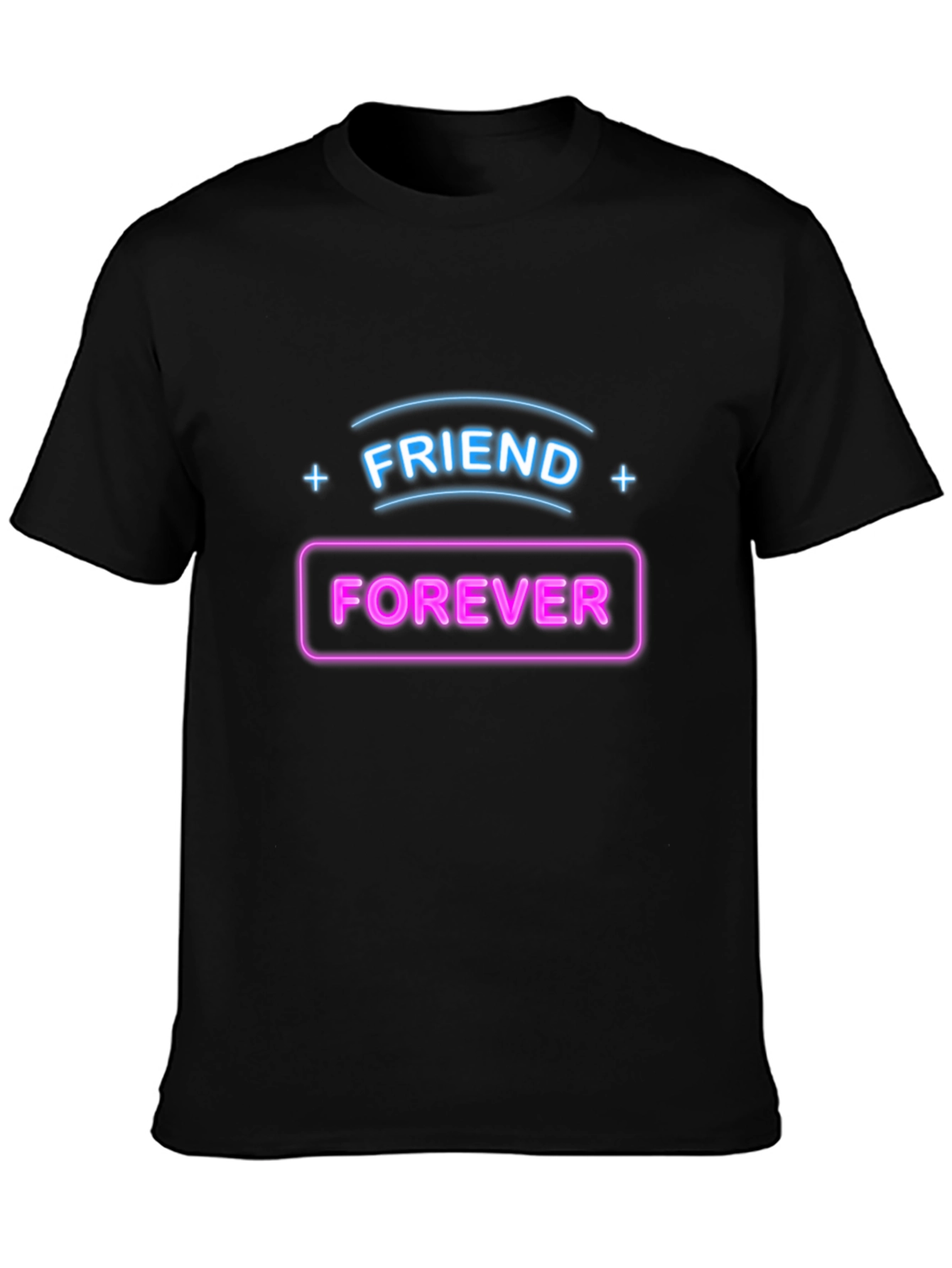 Camiseta Negra Amigos Para Siempre Neón
