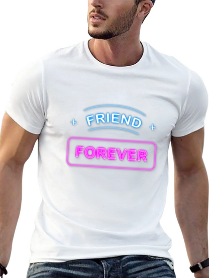 Camiseta Negra Amigos Para Siempre Neón