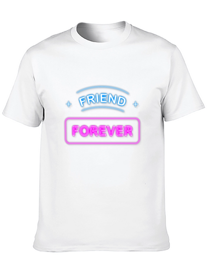 Camiseta Negra Amigos Para Siempre Neón