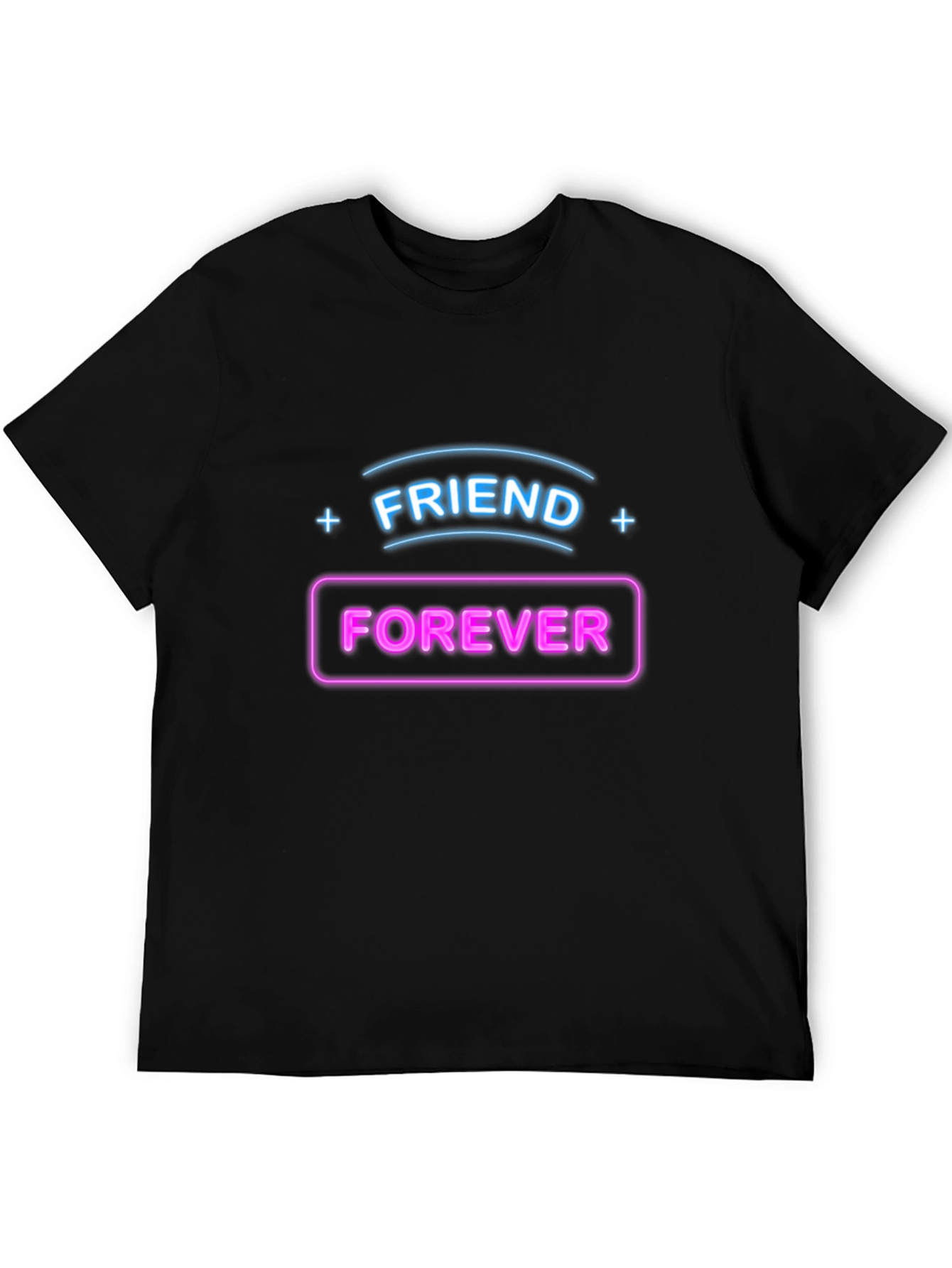 Camiseta Negra Amigos Para Siempre Neón