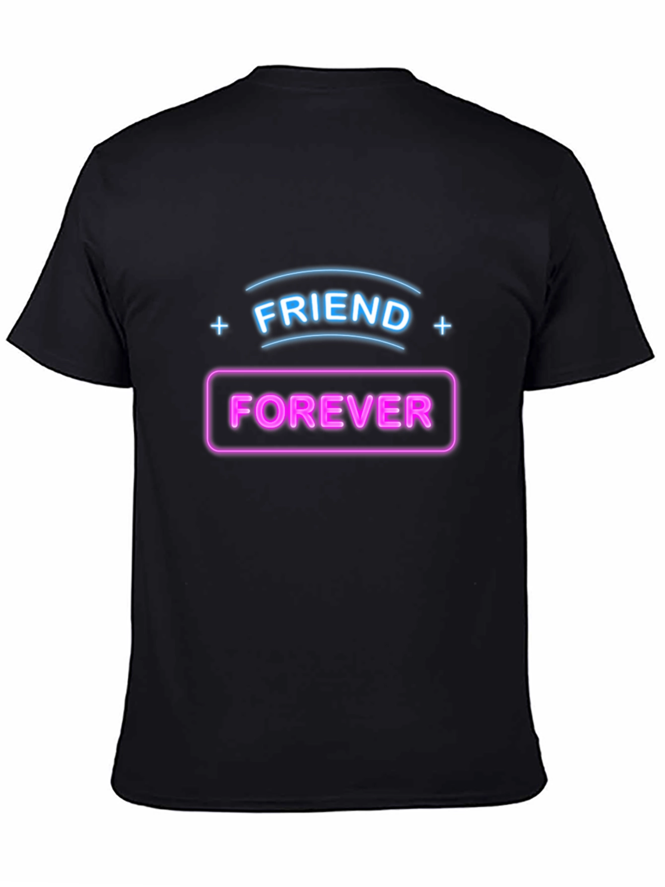Camiseta Negra Amigos Para Siempre Neón