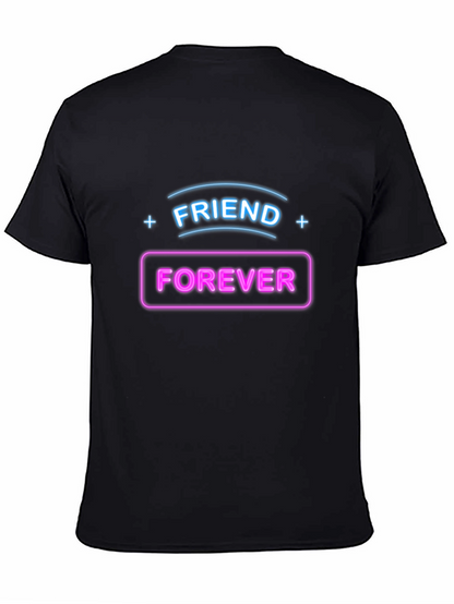 Camiseta Negra Amigos Para Siempre Neón