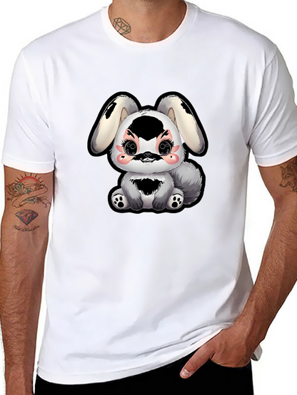Camiseta Negra con Diseño de Conejito Kawaii