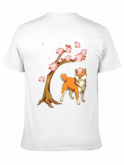 Camiseta Negra Shiba Inu Cerezo