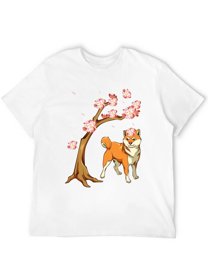 Camiseta Negra Shiba Inu Cerezo