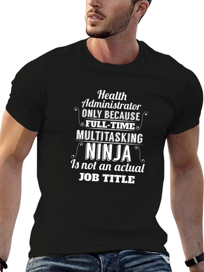 Camiseta Negra Ninja Administrador de Salud