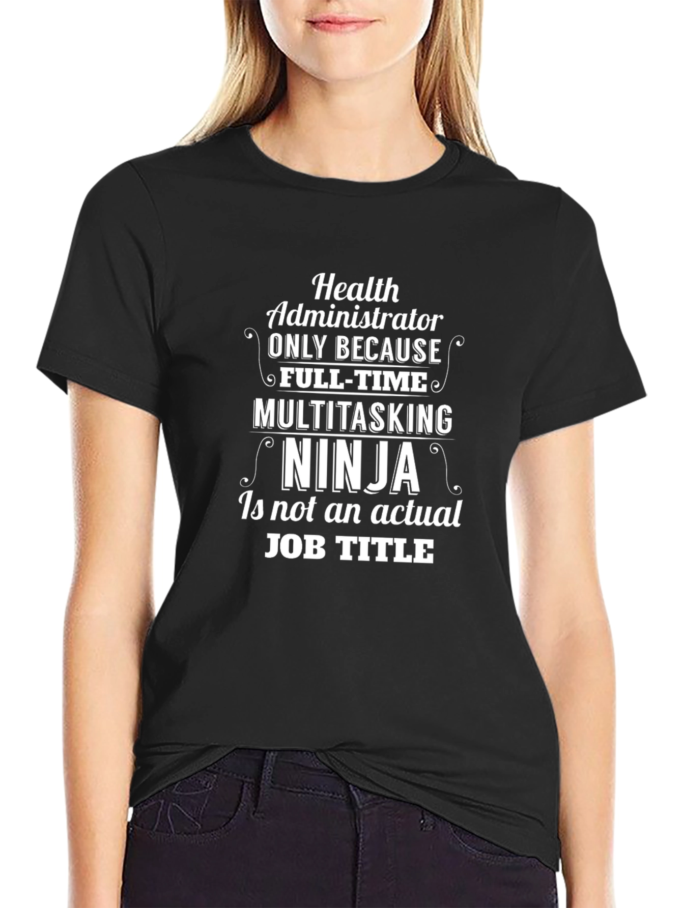 Camiseta Negra Ninja Administrador de Salud