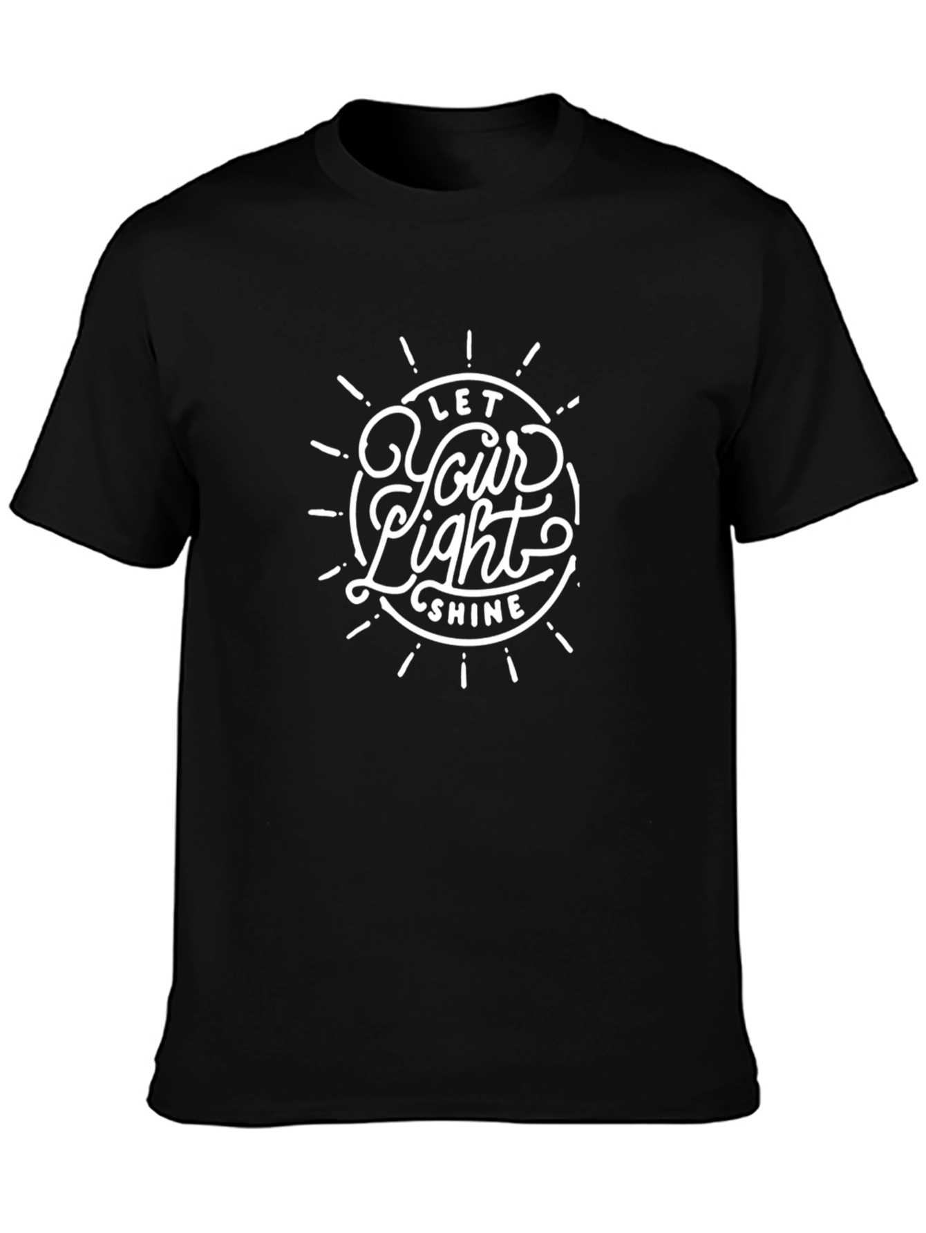Camiseta Negra con Diseño Let Your Light Shine