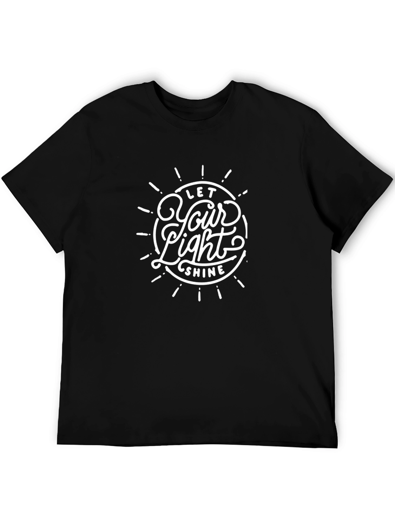 Camiseta Negra con Diseño Let Your Light Shine