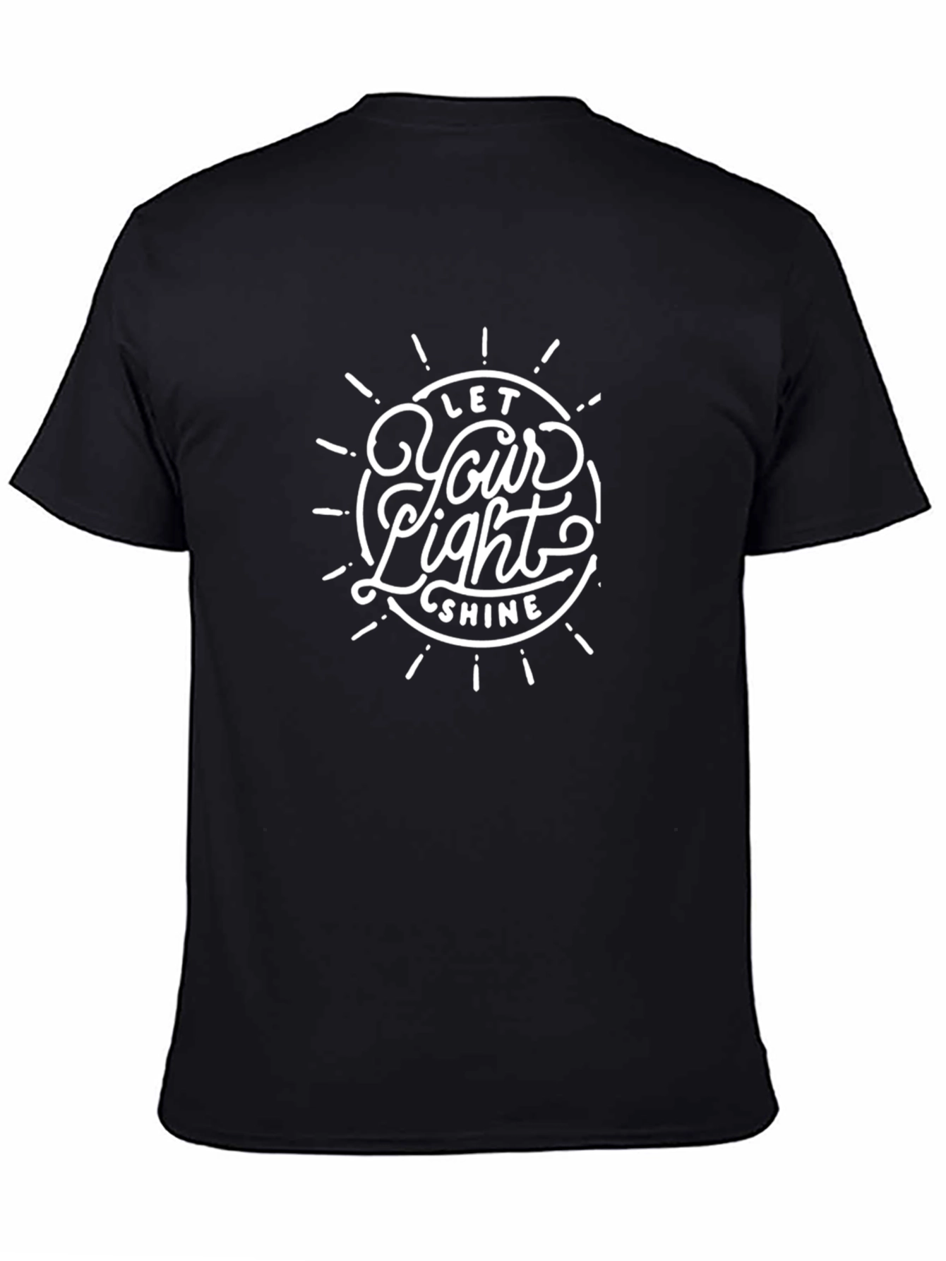 Camiseta Negra con Diseño Let Your Light Shine