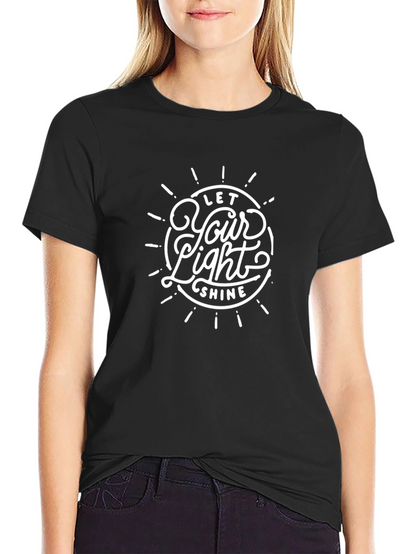 Camiseta Negra con Diseño Let Your Light Shine