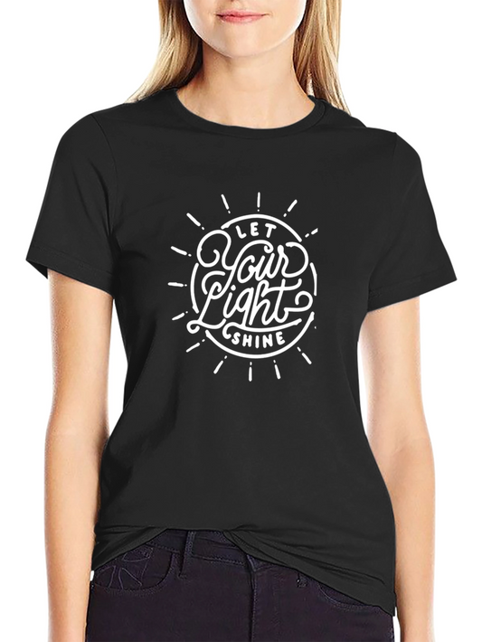 Camiseta Negra con Diseño Let Your Light Shine