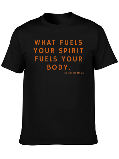 Camiseta Motivacional Negra - Lo que alimenta tu espíritu