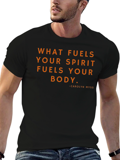 Camiseta Motivacional Negra - Lo que alimenta tu espíritu