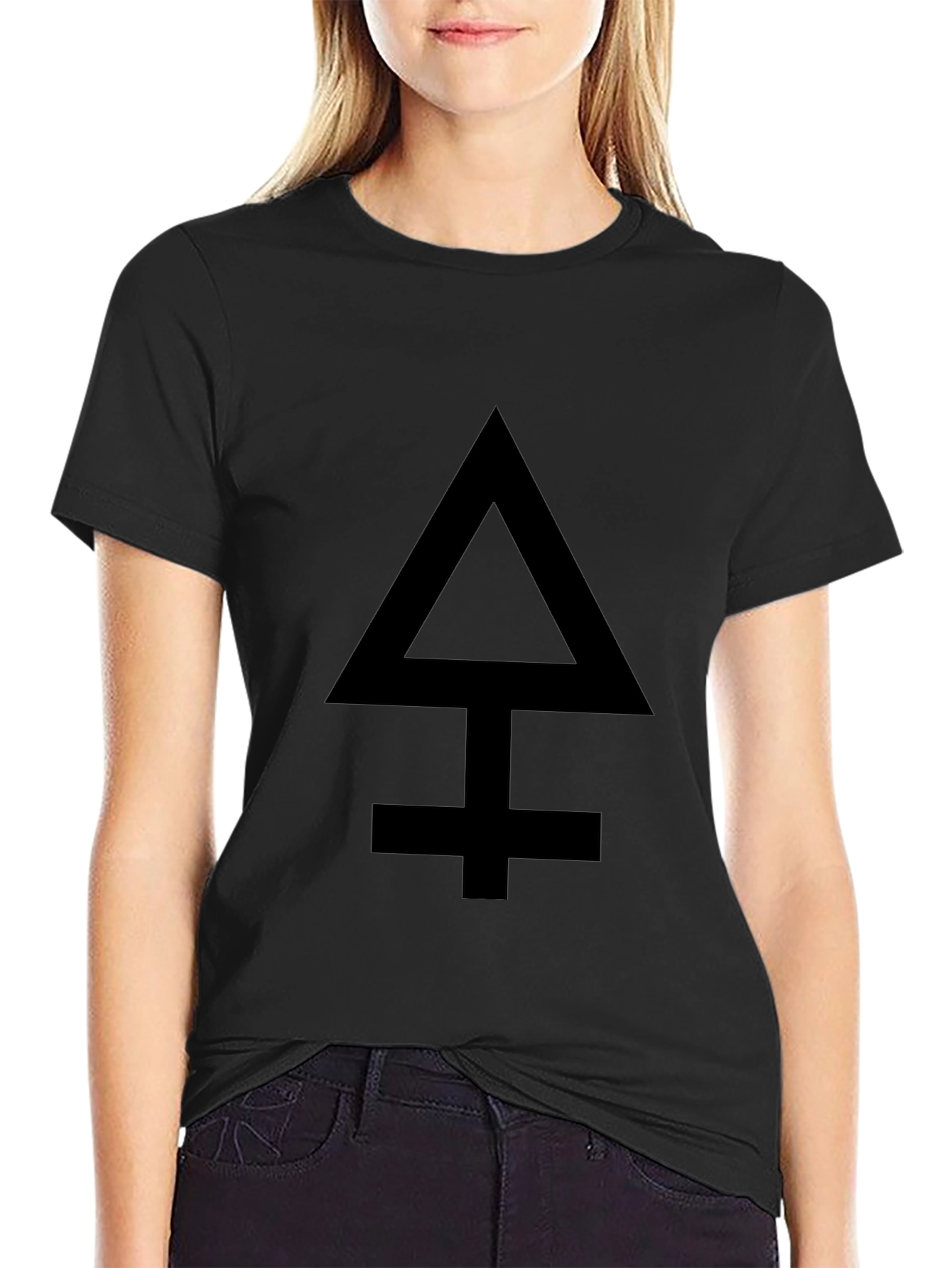Camiseta Negra con Símbolo Alquímico para Hombre