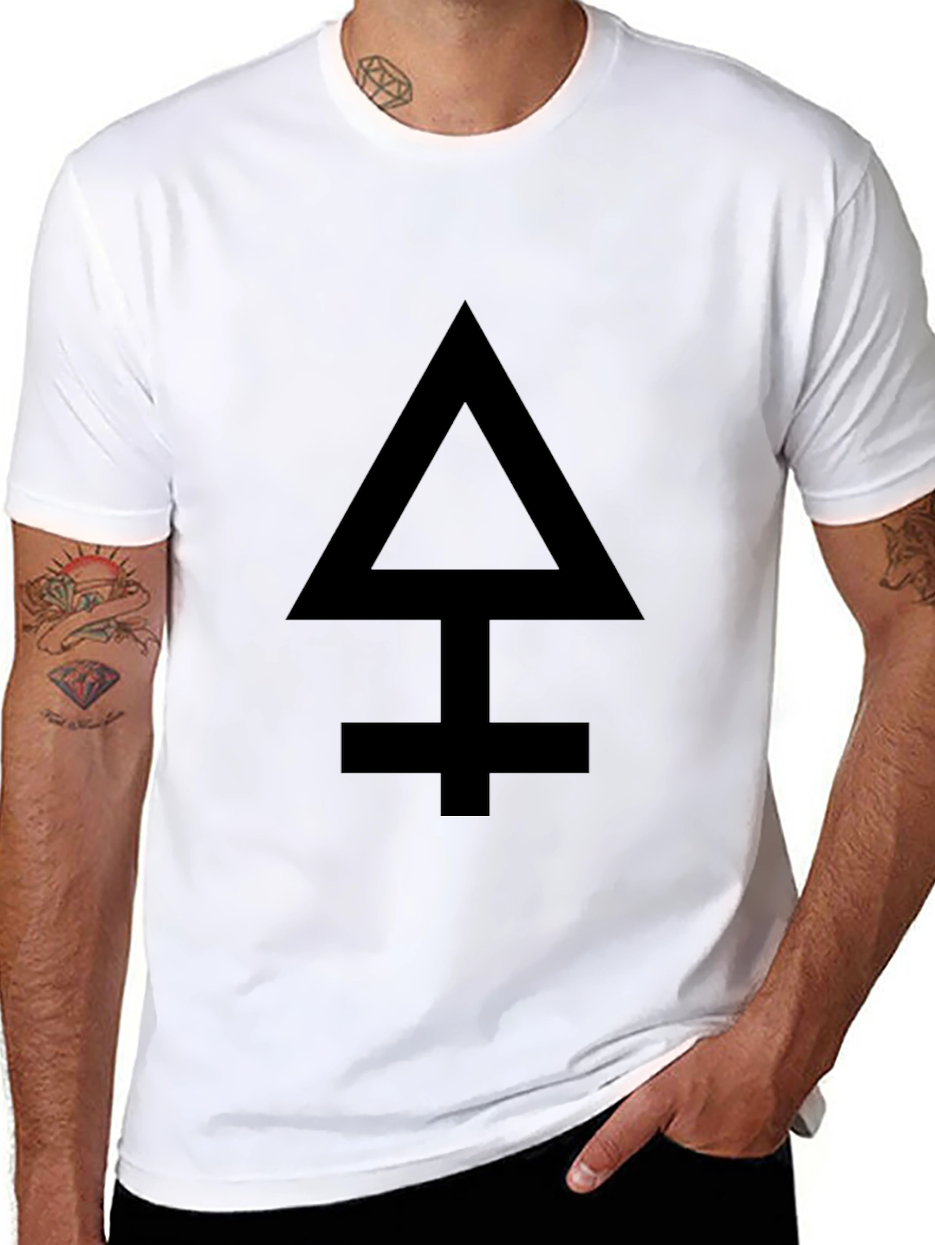 Camiseta Negra con Símbolo Alquímico para Hombre