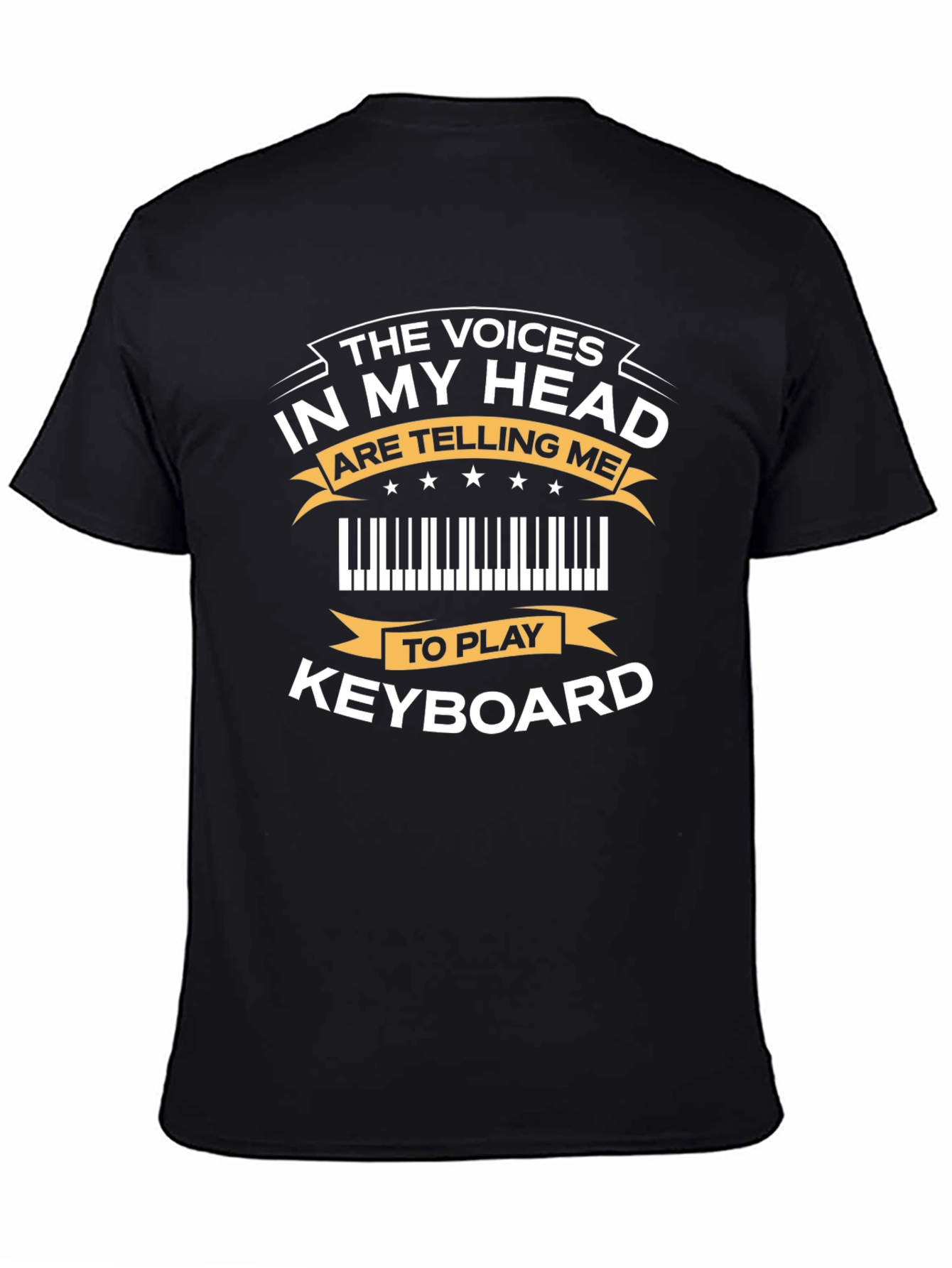 Camiseta Negra con Diseño de Teclado