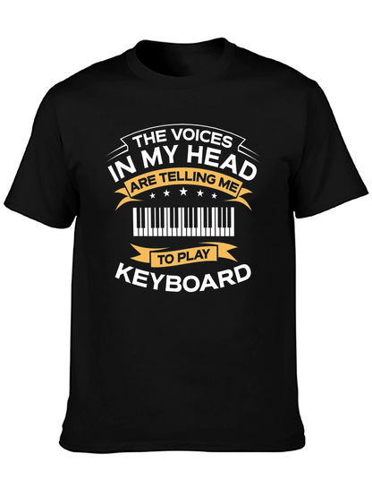 Camiseta Negra con Diseño de Teclado