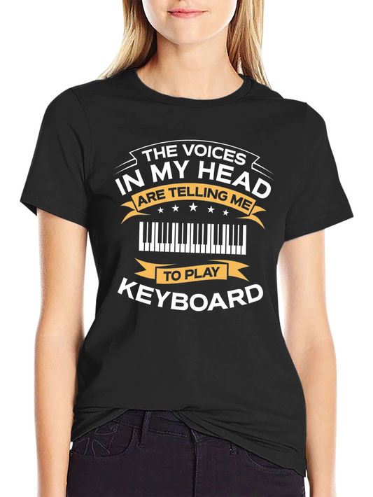 Camiseta Negra con Diseño de Teclado