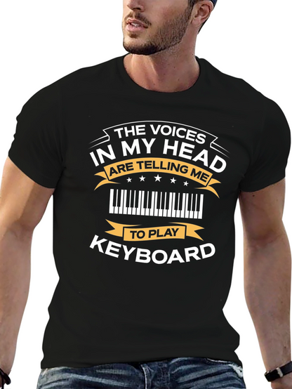 Camiseta Negra con Diseño de Teclado