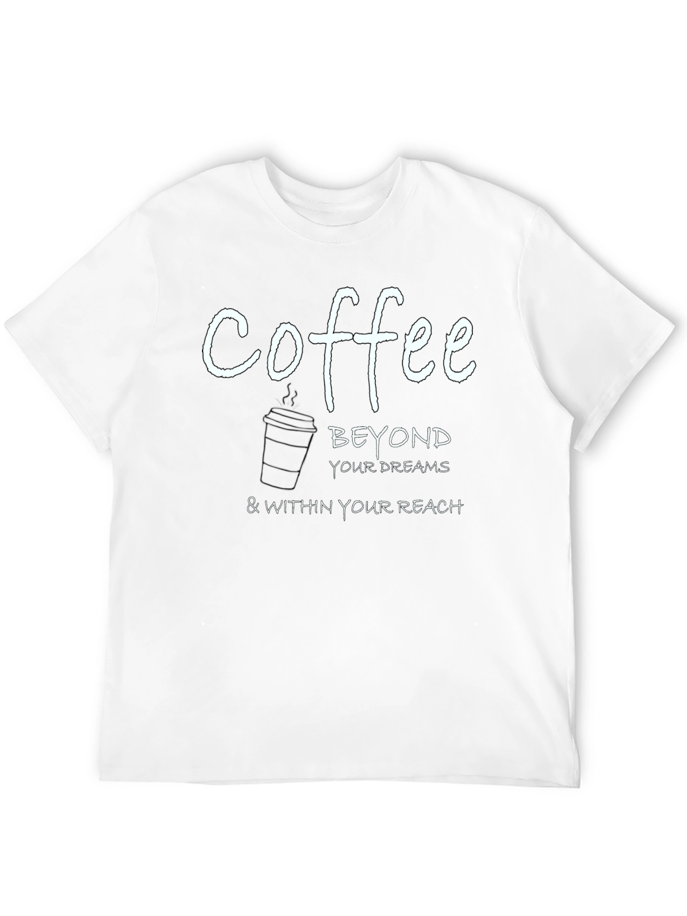Camiseta Negra con Estampado de Café Inspirador