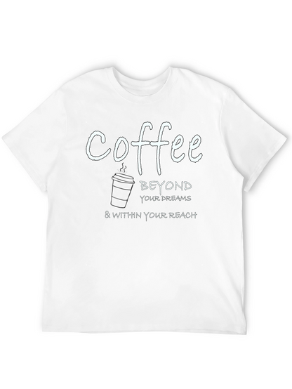 Camiseta Negra con Estampado de Café Inspirador