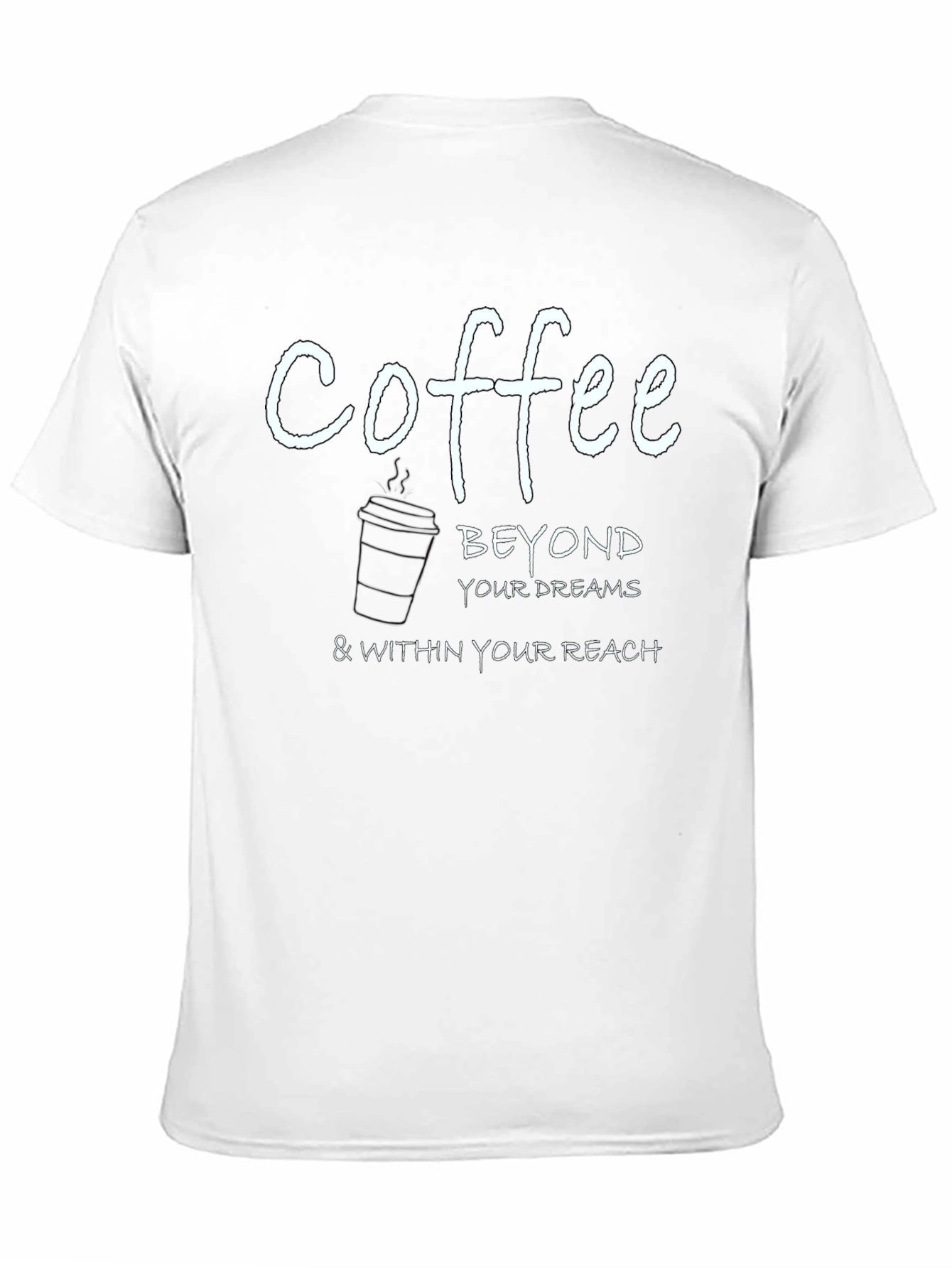 Camiseta Negra con Estampado de Café Inspirador