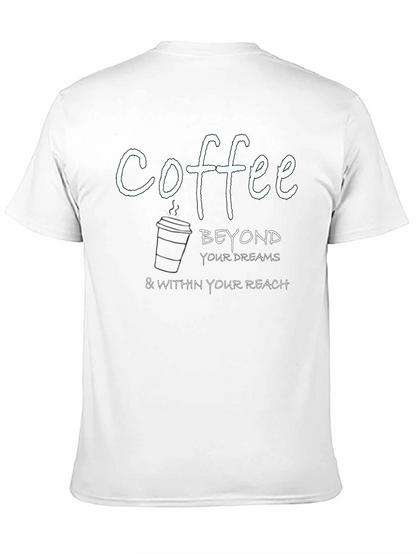 Camiseta Negra con Estampado de Café Inspirador