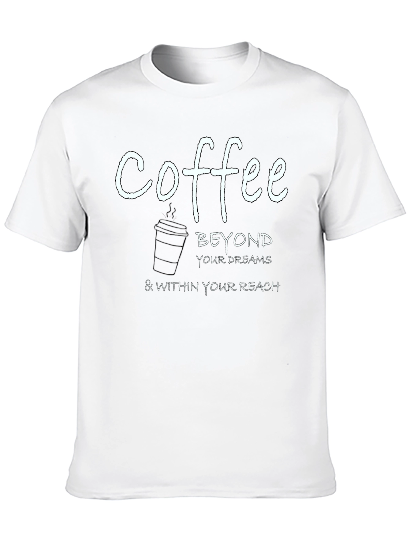 Camiseta Negra con Estampado de Café Inspirador