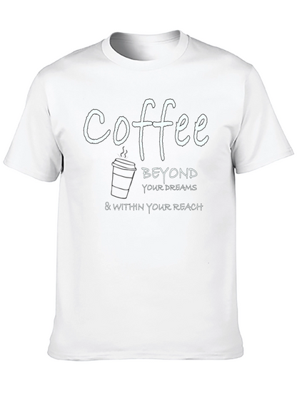 Camiseta Negra con Estampado de Café Inspirador