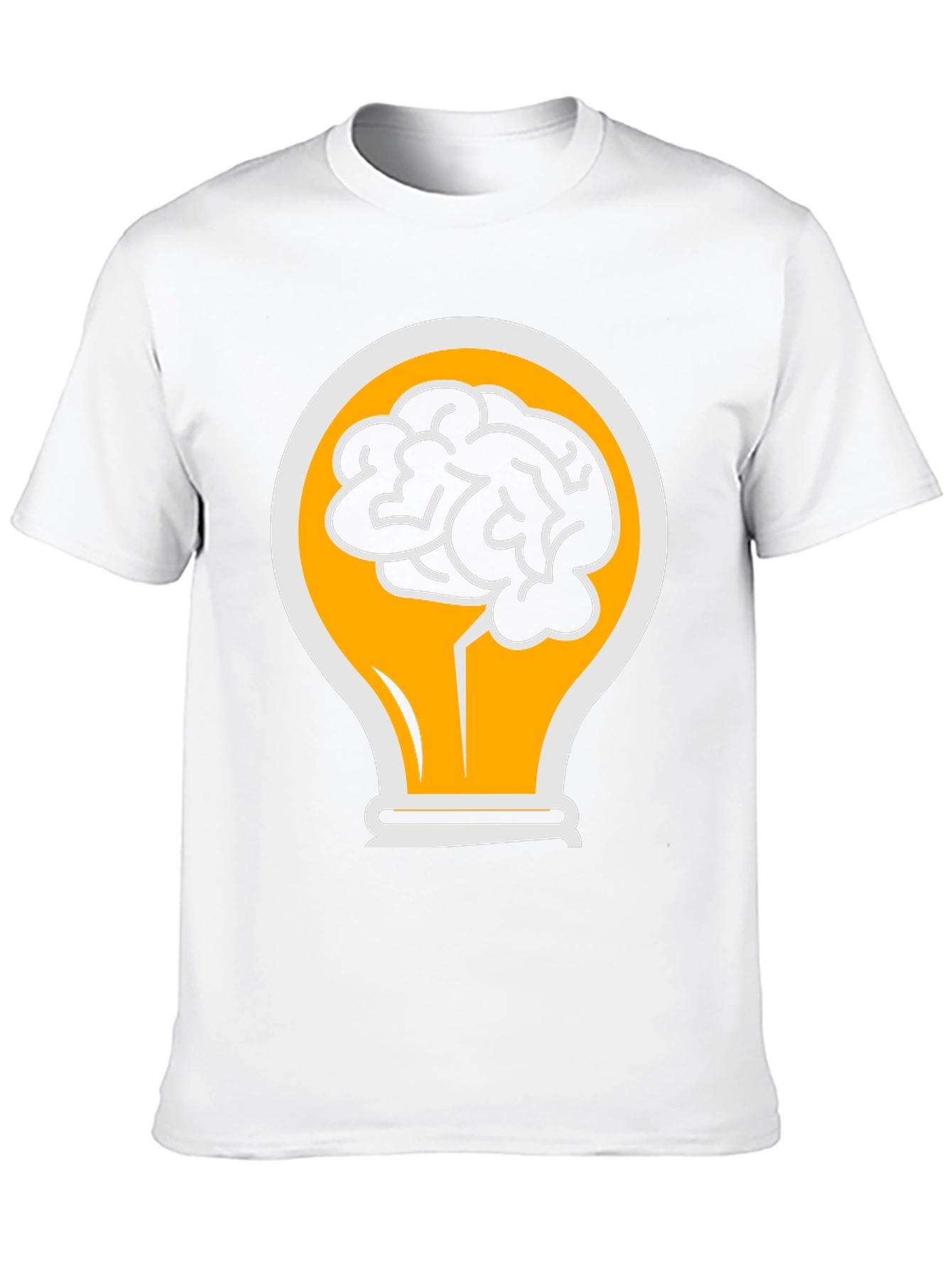 Camiseta Negra con Diseño de Cerebro en Bombilla