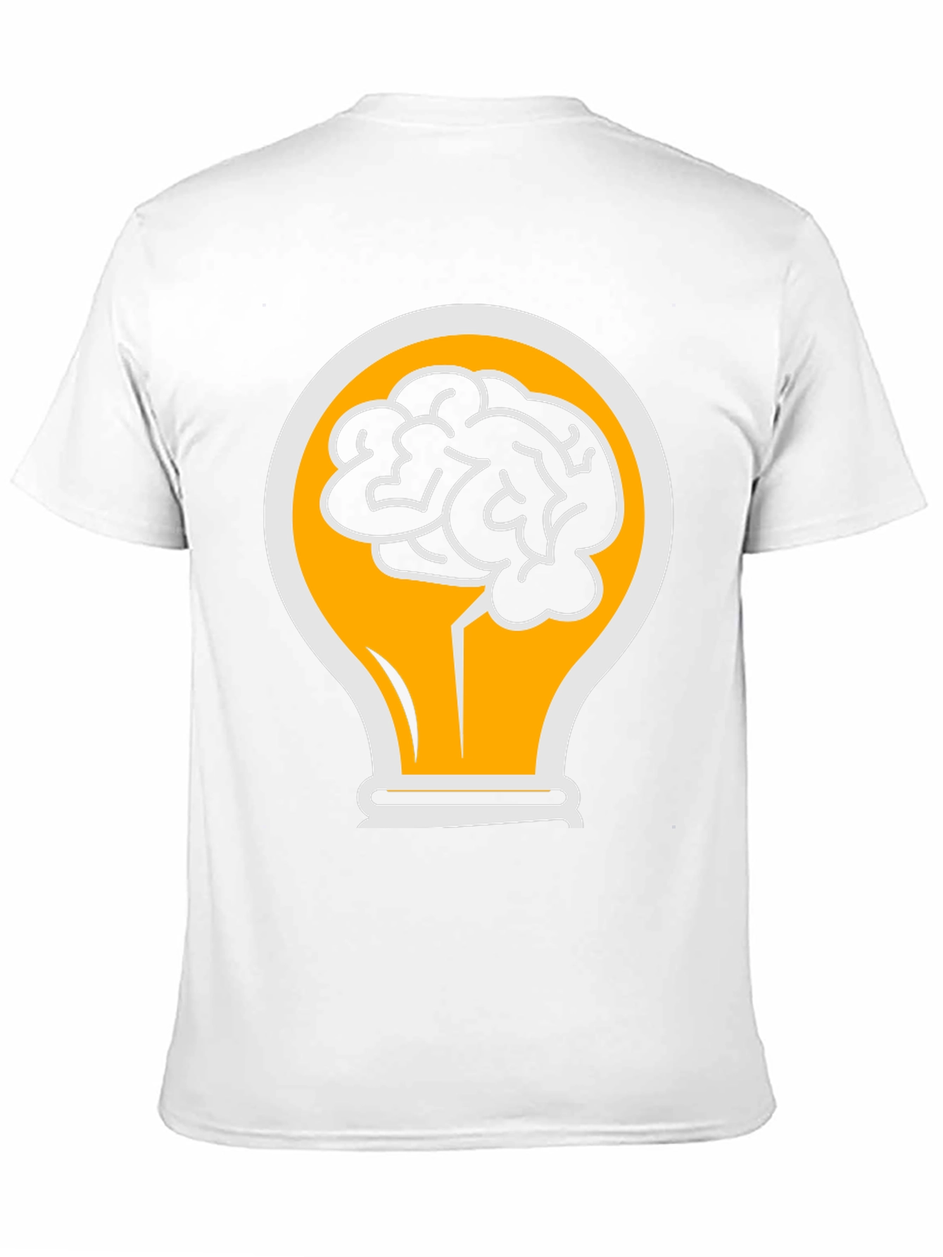 Camiseta Negra con Diseño de Cerebro en Bombilla