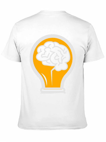 Camiseta Negra con Diseño de Cerebro en Bombilla