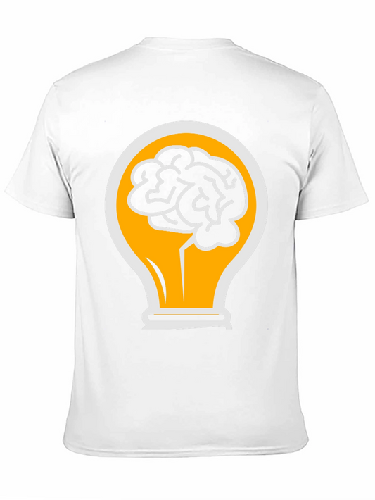 Camiseta Negra con Diseño de Cerebro en Bombilla