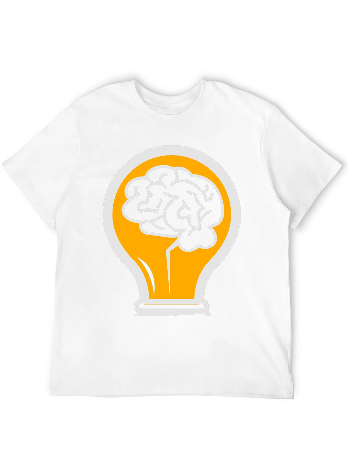 Camiseta Negra con Diseño de Cerebro en Bombilla