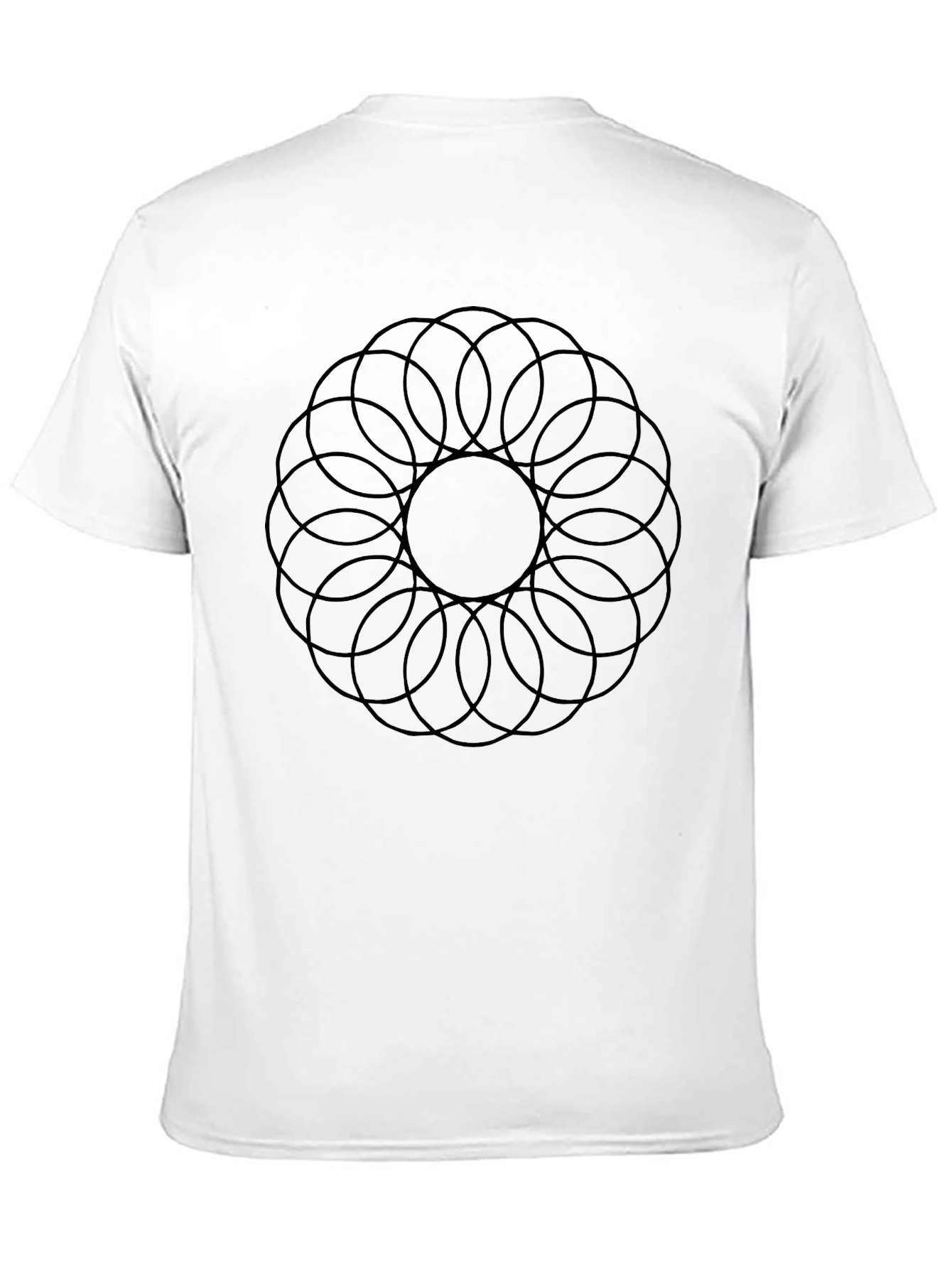 Camiseta Negra Hombre: Diseño Circular Abstracto