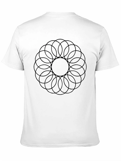 Camiseta Negra Hombre: Diseño Circular Abstracto