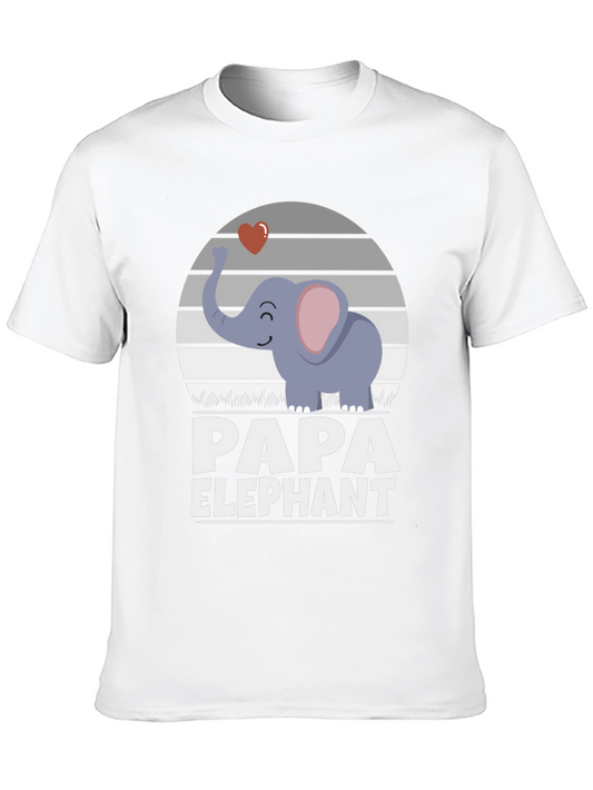 Camiseta Negra Papa Elefante para Hombre