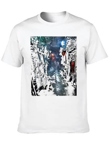 Camiseta Urbana con Diseño de Calle Futurista