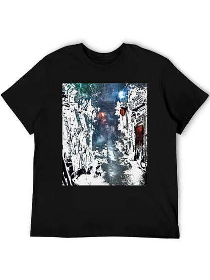 Camiseta Urbana con Diseño de Calle Futurista